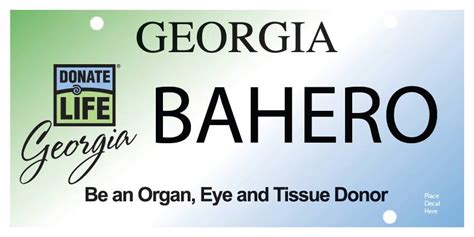 Donate Life Georgia Auto License Plate Get Yours Today