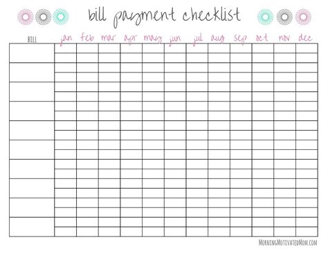 Download Printable Yearly Bill Tracker Template Pdf