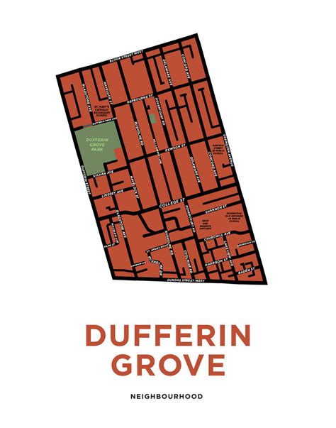 Dufferin Grove Neighbourhood Map Print Jelly Brothers