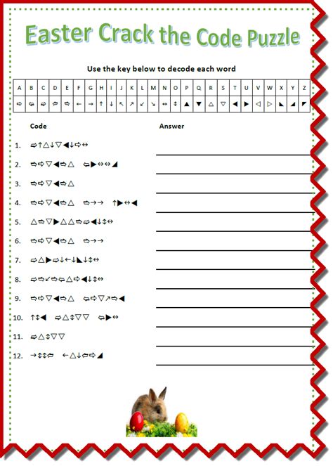 Easter Crack The Code With Answer Key Worksheet Made By Teachers