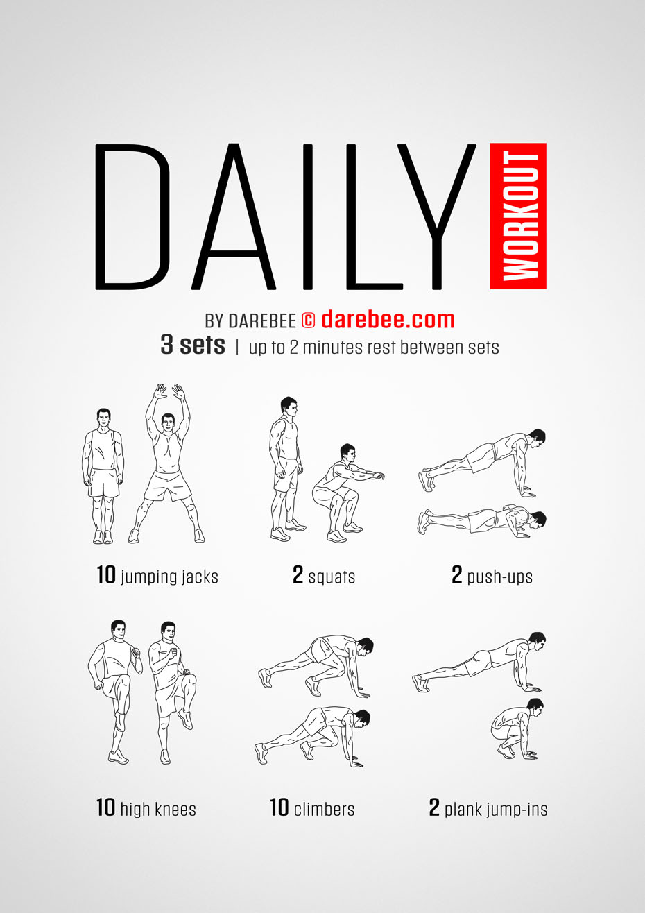 Easy Daily Workout Daily Workout Easy Daily Workouts Gym Workout Tips