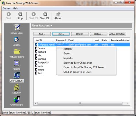 Easy File Sharing Web Server 7 2 Download Review Screenshots