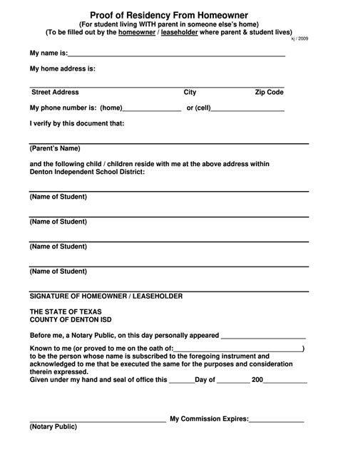 Efsc Residency Form