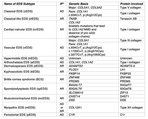 Ehlers Danlos Syndrome Types