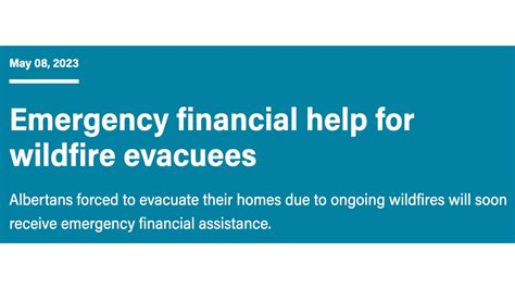 Emergency Financial Help For Wildfire Evacuees Healthy Aging Core Alberta