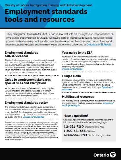 Employment Standards Tools And Resources Tip Sheet 2023 Publications