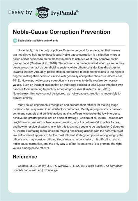 Essay On The Prevention Of Corruption