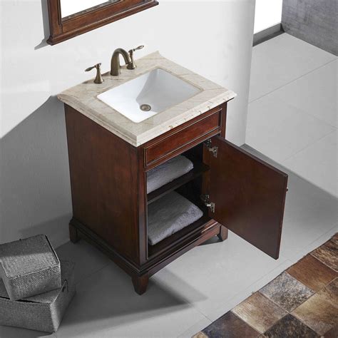 Eviva Elite Princeton 24 Teak Solid Wood Bathroom Vanity Set With