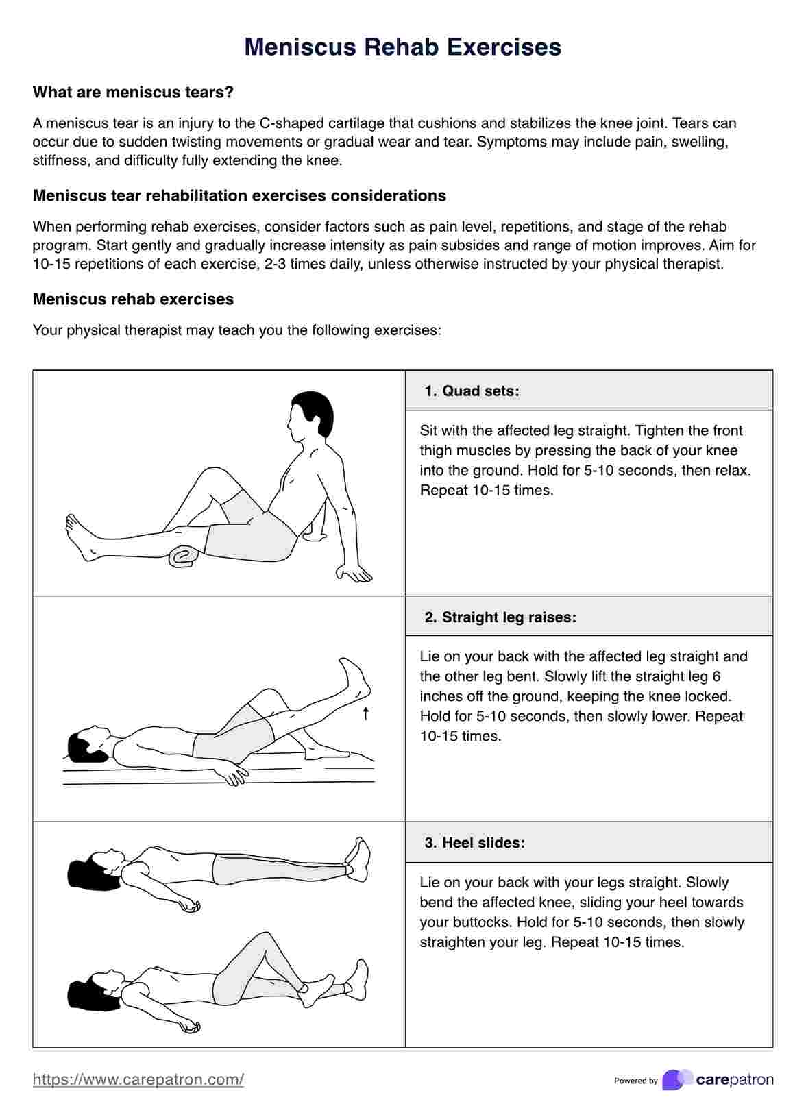 Exercises Rehab After Meniscus Surgery Strengthening Stretches