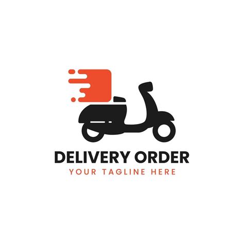 Express Fast Delivery Order Scooter Motorcycle Bike With Box Icon Logo