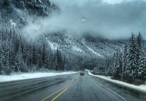 Extreme Road Conditions Problems West Of Banff On Highway 93