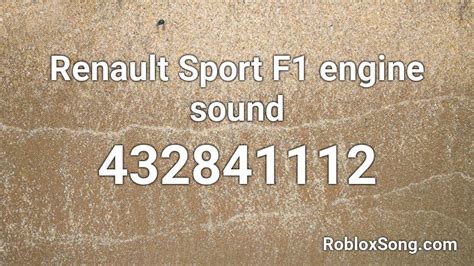 F1 Engine Sound Roblox Id