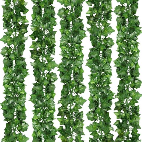 Fake Ivy Leaves Set Of 12 Artificial Greenery Vines For Room Etsy