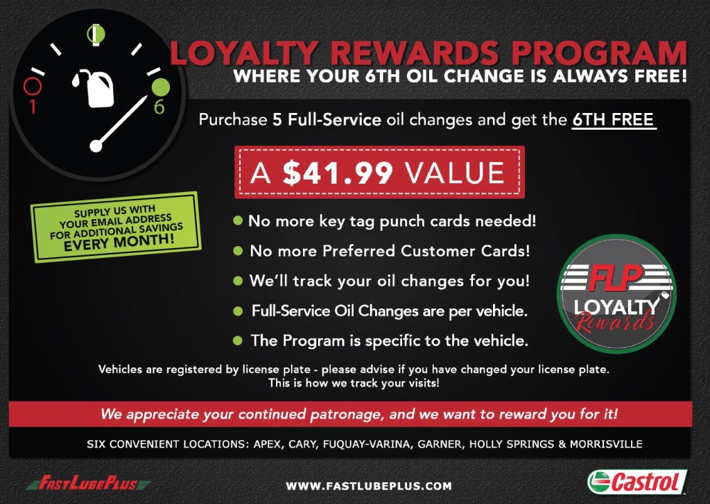 Fast Lube Plus Loyalty Rewards Program Fast Lube Plus