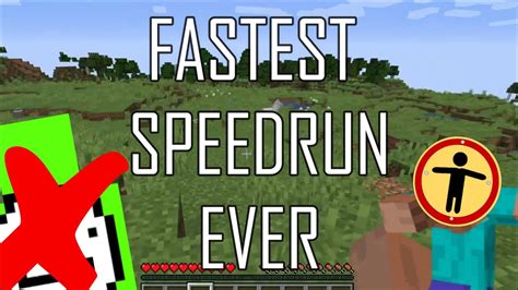 Fastest Speedrun Ever Minecraft Youtube