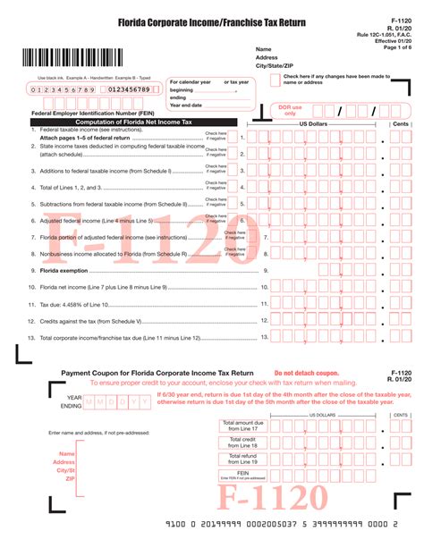 Fillable Online Florida Dept Of Revenue Submit Corporate Income Tax