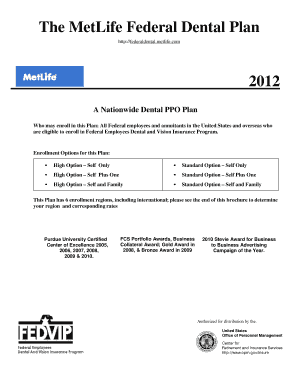 Fillable Online Metlife Dental Coverage Fax Email Print Pdffiller