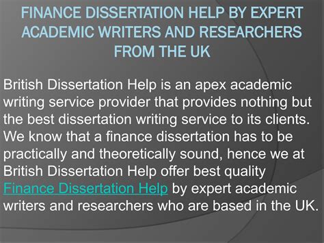 Finance Dissertation Help By Expert Academic Writers And Researchers