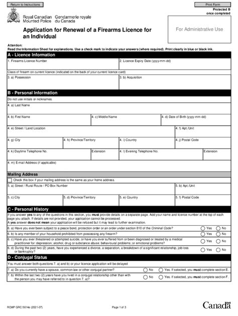 Firearms License Renewal Application Form