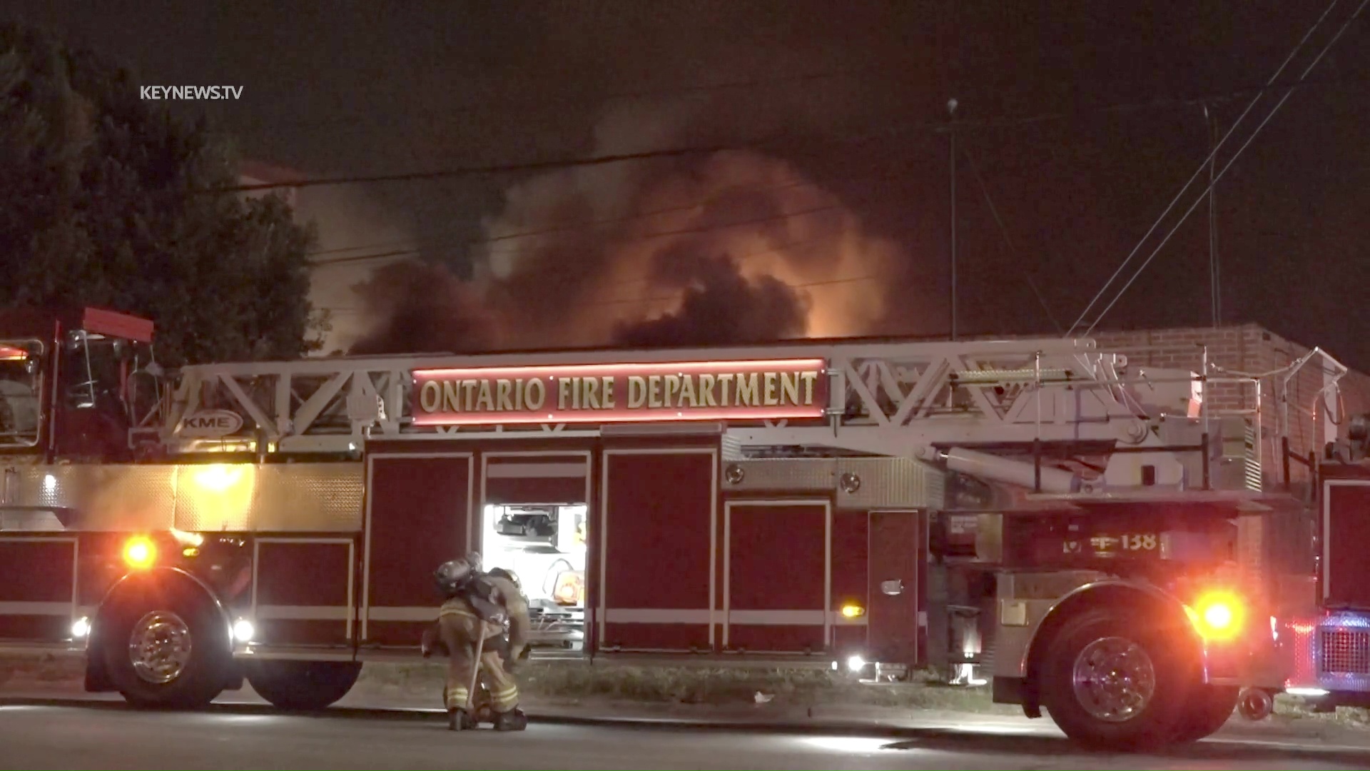 Firefighters Battle Blaze At Abandoned Commercial Building In Central