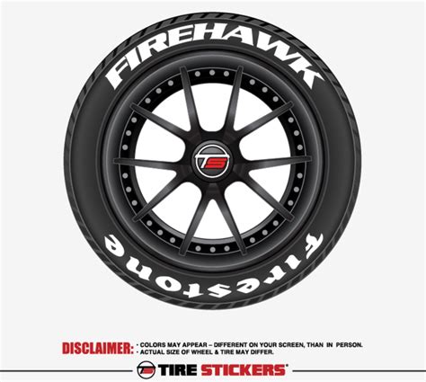 Firestone Firehawk Tire Stickers Tire Lettering Kit Glue 4 Tires