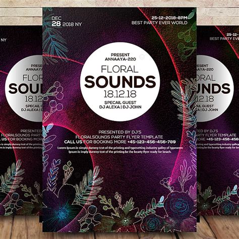 Floral Sounds Flyer Template For Free Download On Pngtree