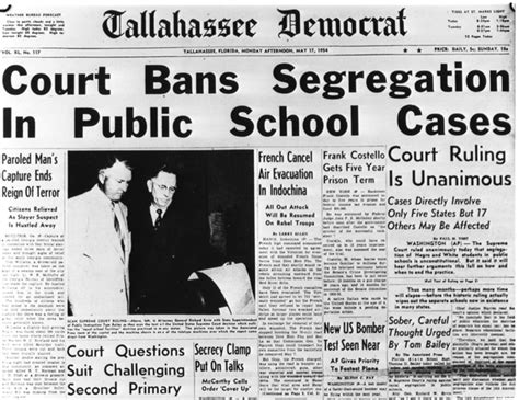 Florida Memory Tallahassee Democrat Headline For Segregation Ban