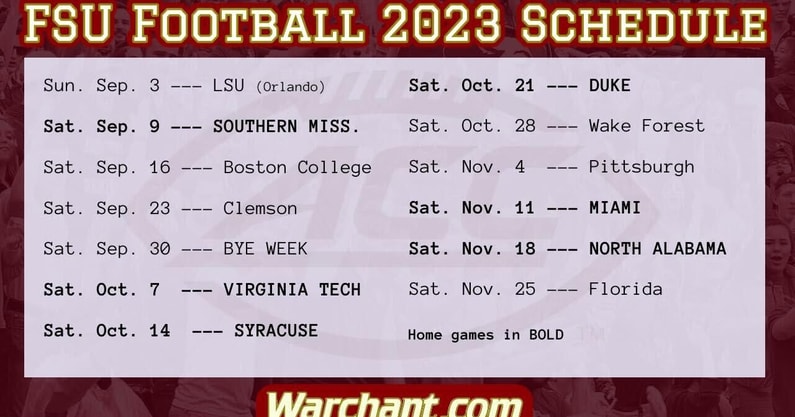 Florida State Football 2023 Schedule Release Special