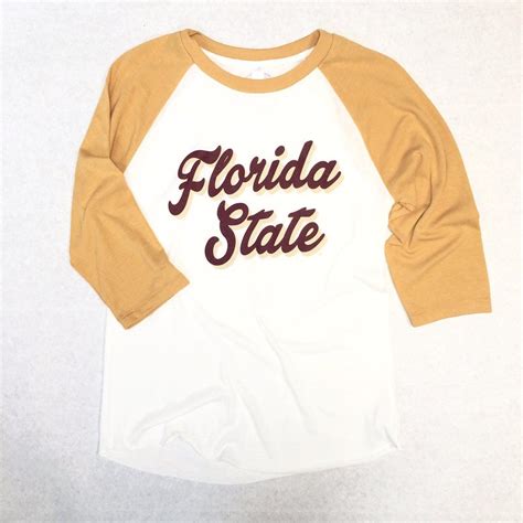 Florida State Retro Script Vintage Baseball Tee Fsu Shirts Florida