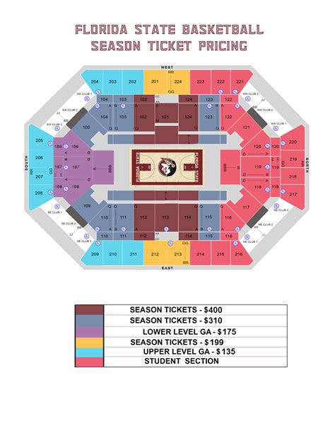 Florida State University Online Ticket Office Seating Charts