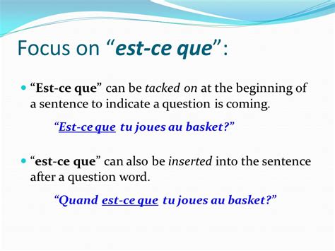 Forming Questions Using Est Ce Que Ppt Video Online Download