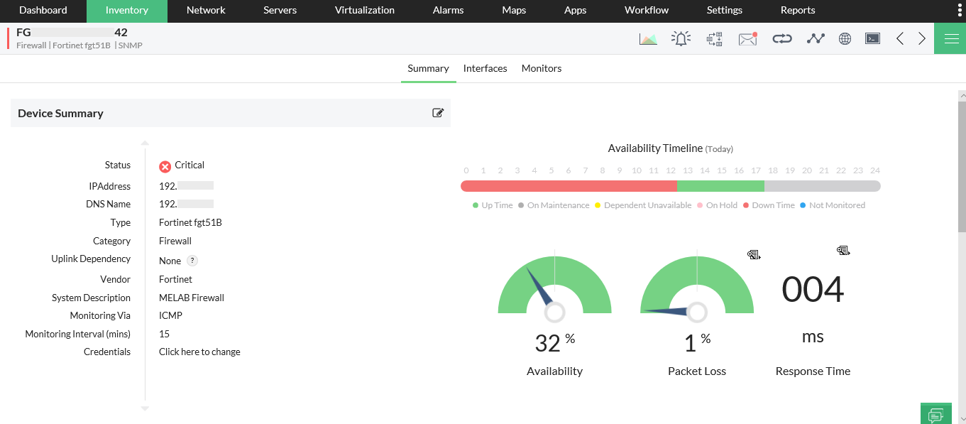 Fortigate Firewall Monitor Fortigate Performance Monitoring