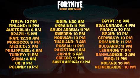 Fortnite Event Live Countdown Time Zones 4Pm Et Est To My Time Mtn