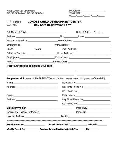 Free 10 Daycare Application Form Samples In Pdf