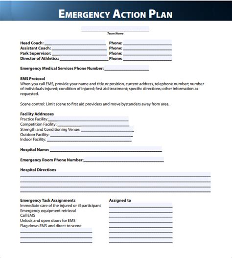 Free 11 Sample Emergency Action Plan Templates In Ms Word Pdf