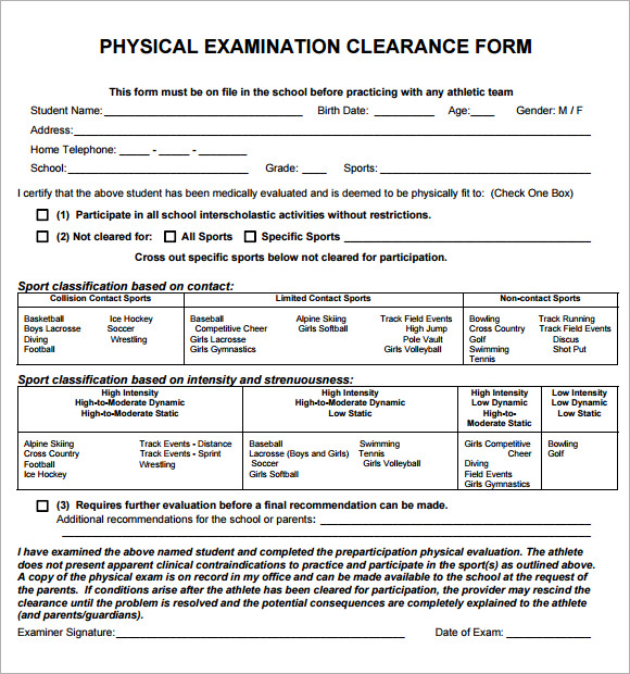 Free 7 Sample Physical Exam Templates In Pdf Psd Ms Word