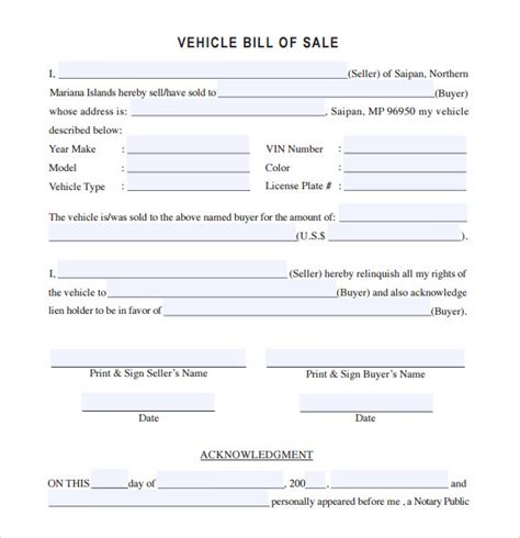 Free 8 Sample Automobile Bill Of Sale Templates In Ms Word Pdf