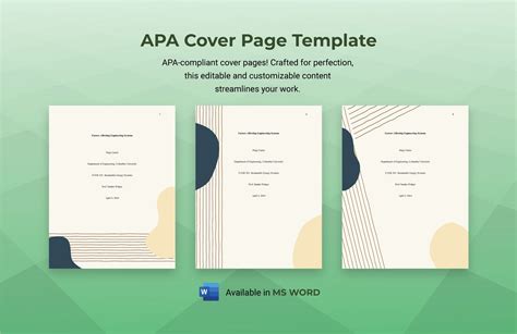 Free Apa Template For Word Of Apa Cover Page Template