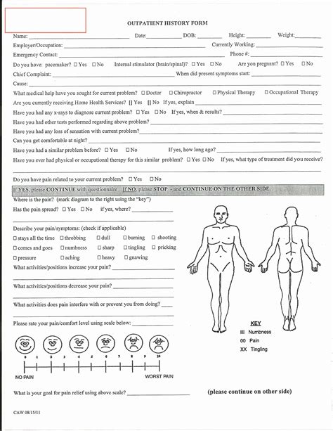 Free Printable Basic Physical Exam Form Pdf