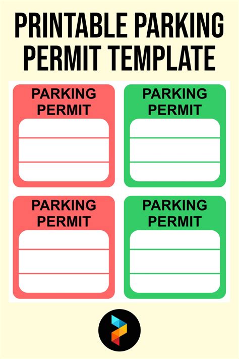 Free Printable Parking Permit Template