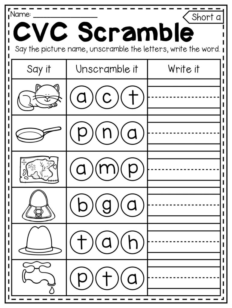 Free Printables For Kindergarten Worksheets