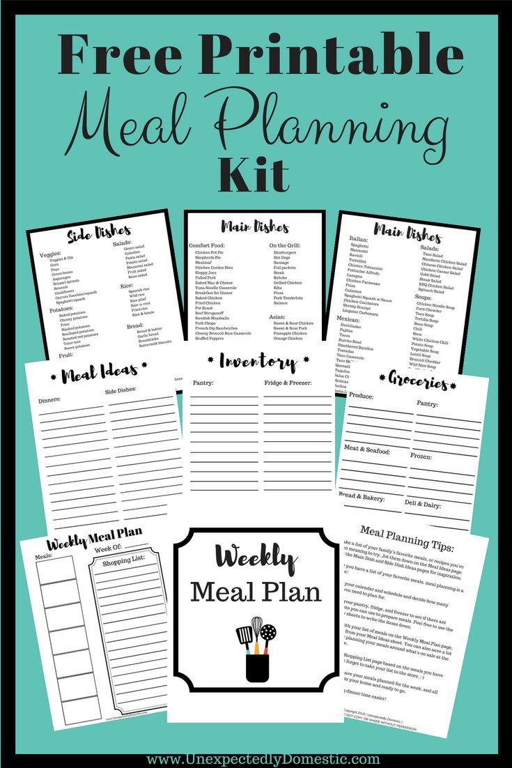 Free Weekly Meal Planning Printables How To Create Your Own Meal