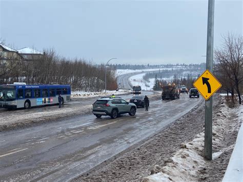 Freezing Rain Snow Slippery Road Conditions In Edmonton Area As