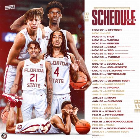 Fsu Basketball Schedule: Game Dates And Times