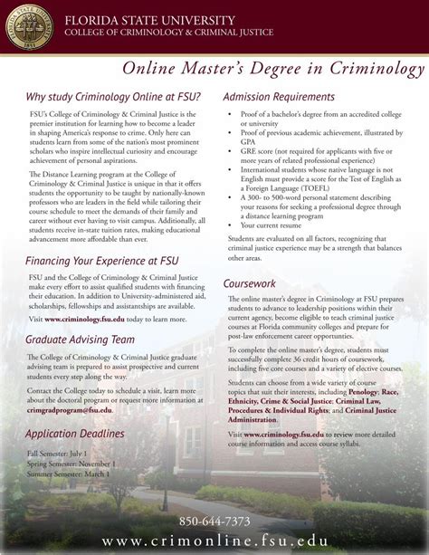 Fsu Criminology: Comprehensive Degree Advice