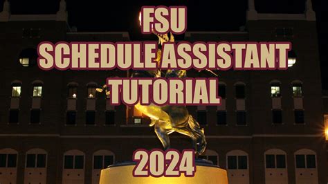 Fsu Schedule Assistant Tutorial 2024 Youtube