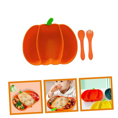 Fun And Secure Silicone Plate For Children Simple Three Compartment