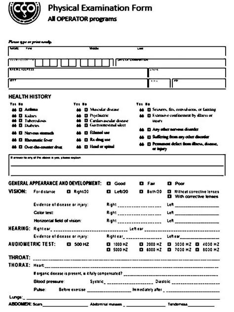 General Physical Examination Template