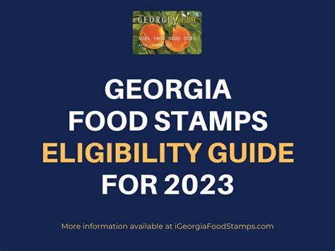 Georgia Food Stamps Eligibility Guide 2023 Georgia Food Stamps Help