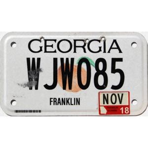 Georgia Motorcycle License Plate